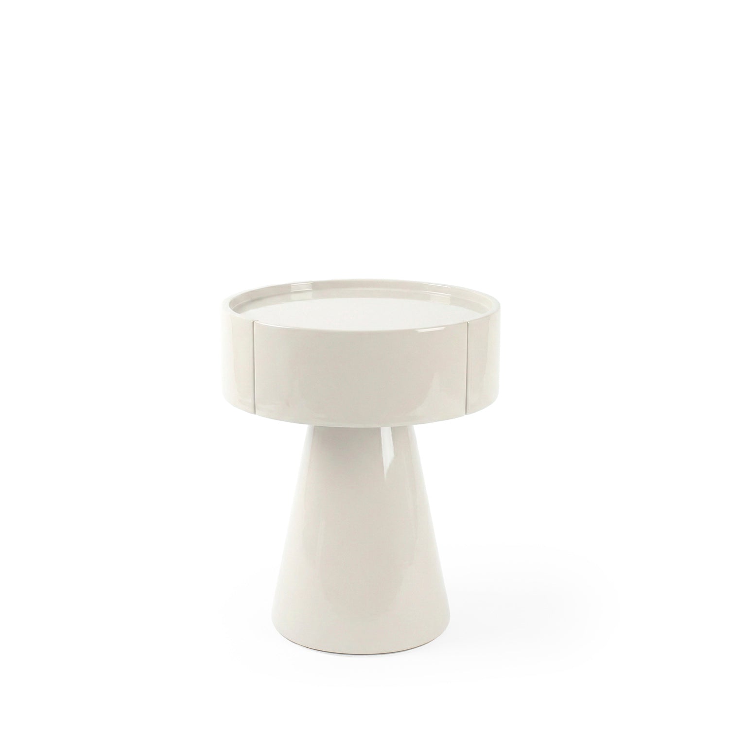 James bedside table gloss beige