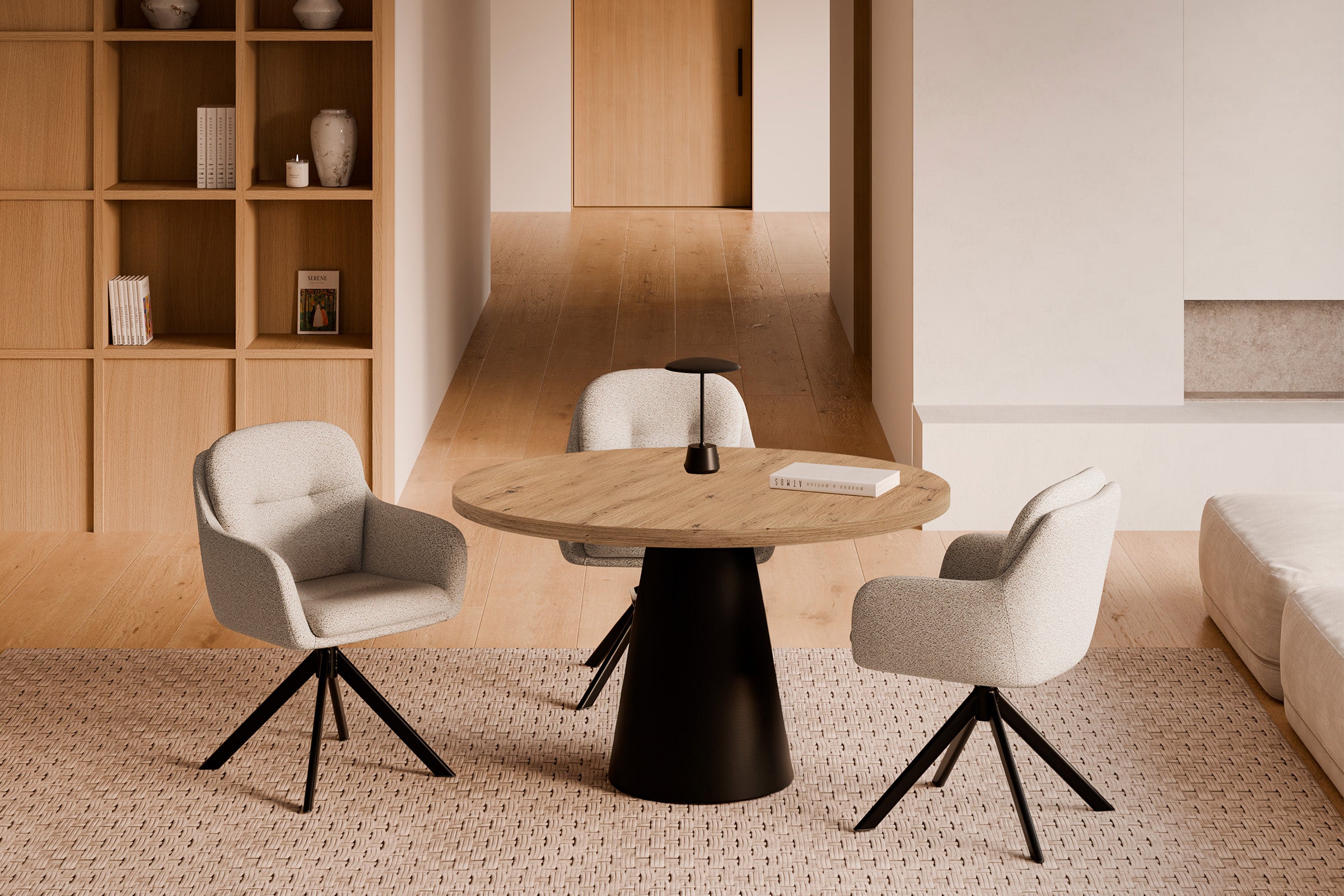 Mesa Holly Redonda100 Natural / Preto
