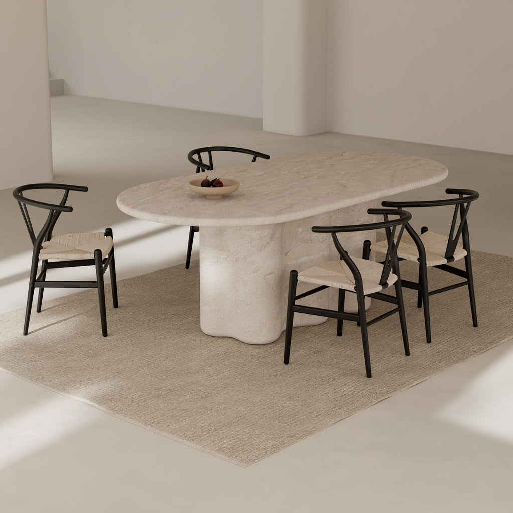Lorraine 220 travertine marble table