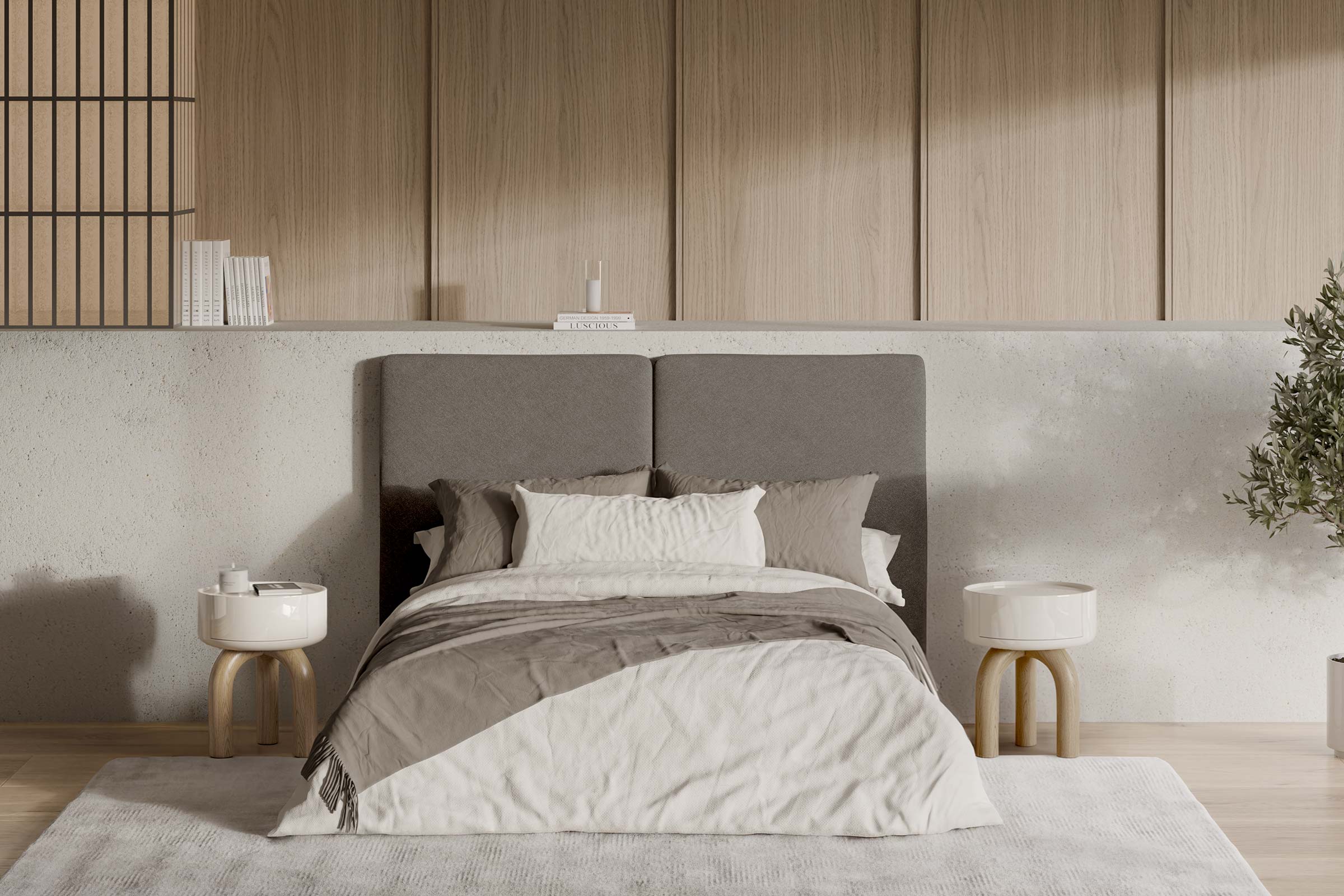 Arnold oak-white bedside table