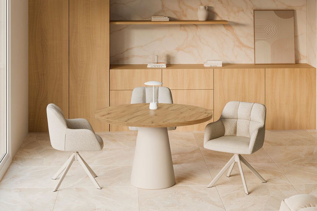 Mesa Holly Redonda100 Natural / Bege
