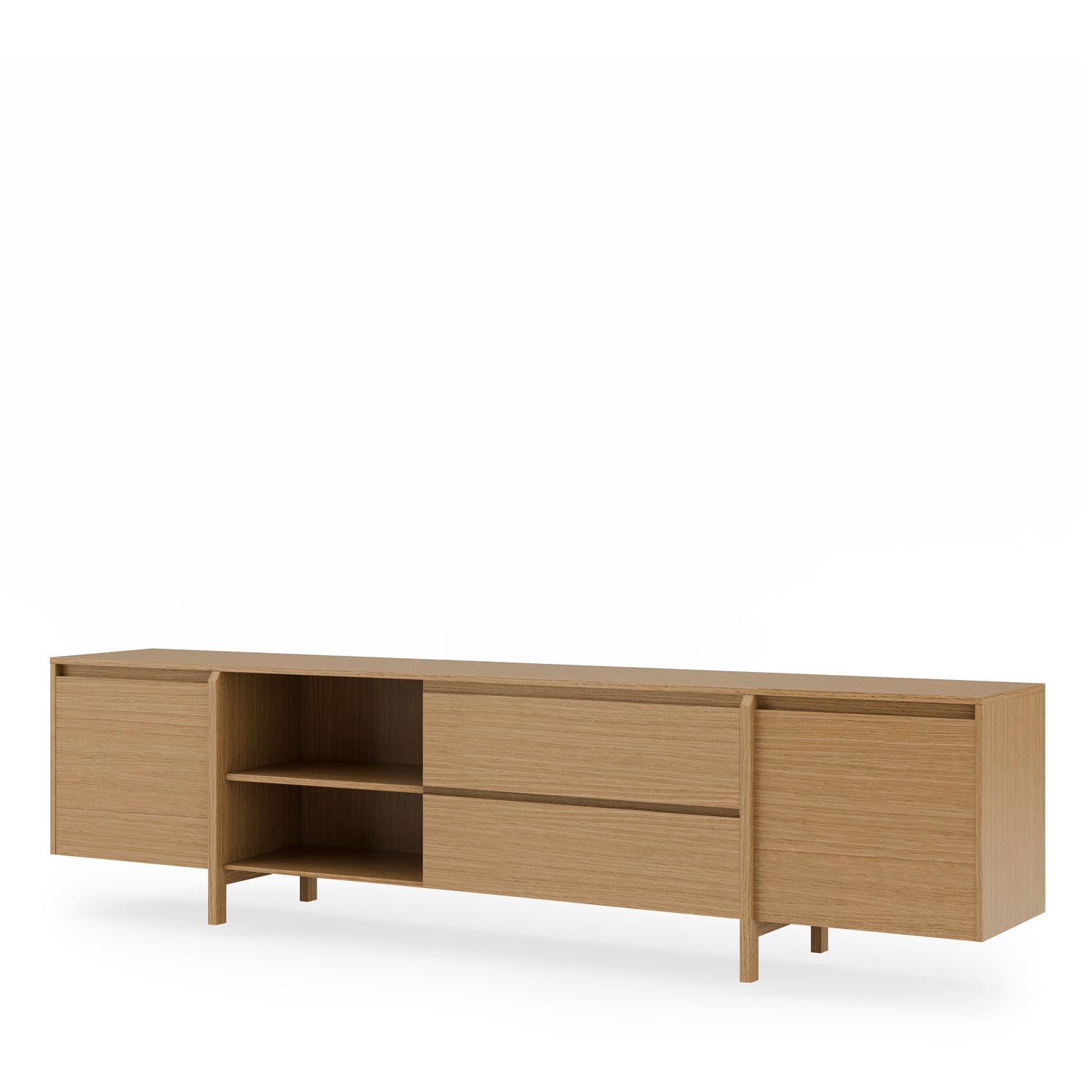 240-drawer Pacific oak TV stand