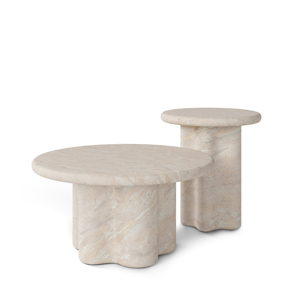 Mesa de Centro em Mármore Travertino Emeric