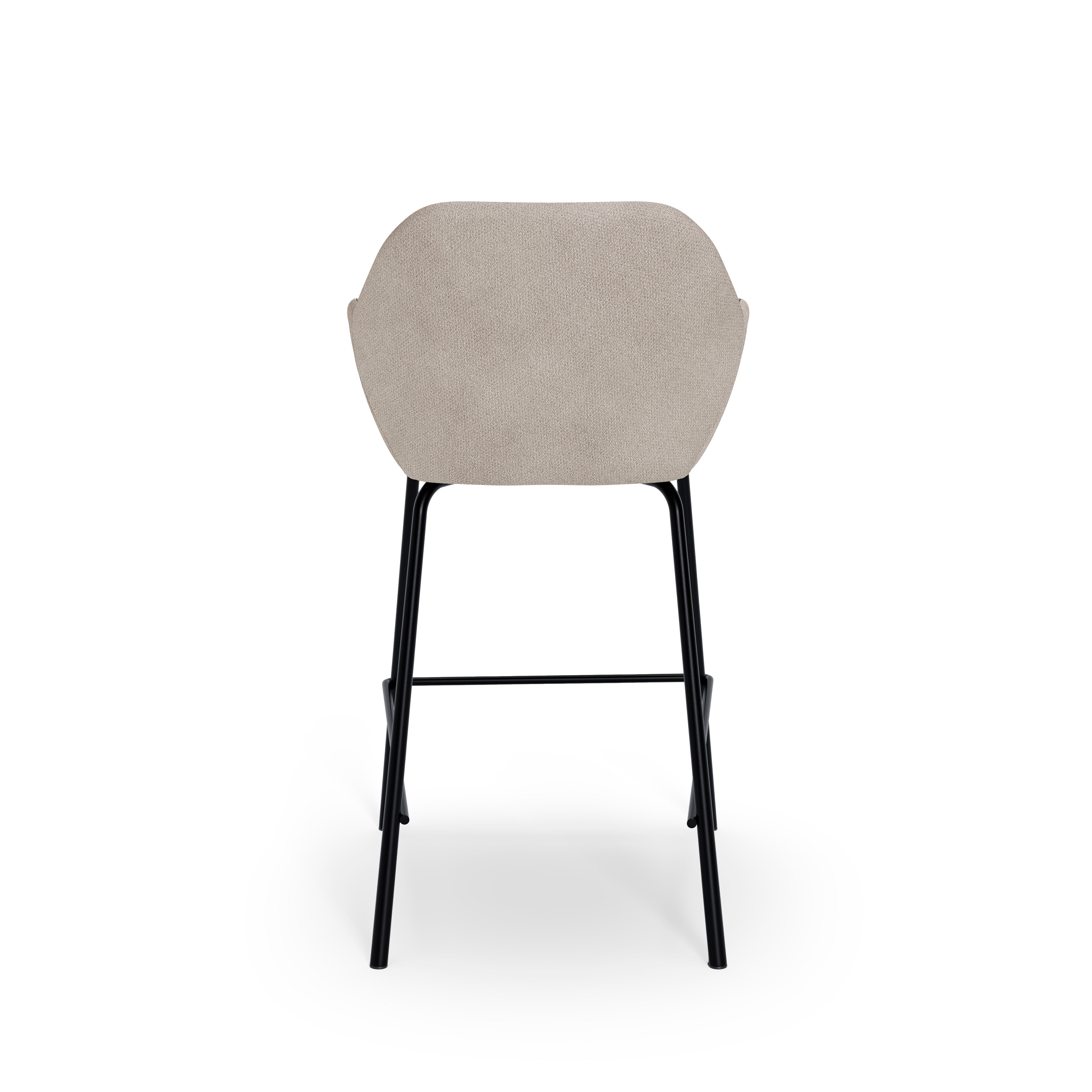 Beige Jacob stool with black legs