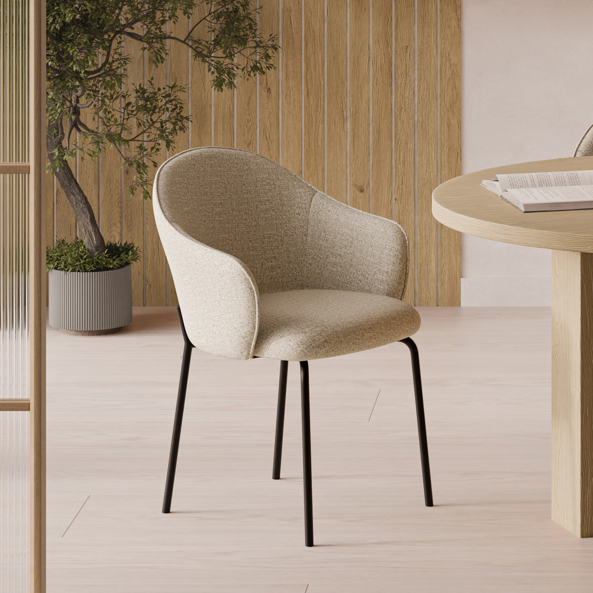 Mirabella chair beige/black legs