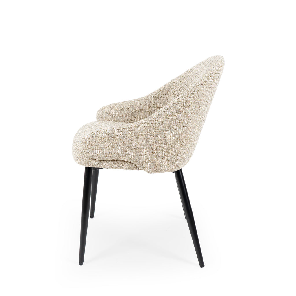 Beige Mira chair/ black legs