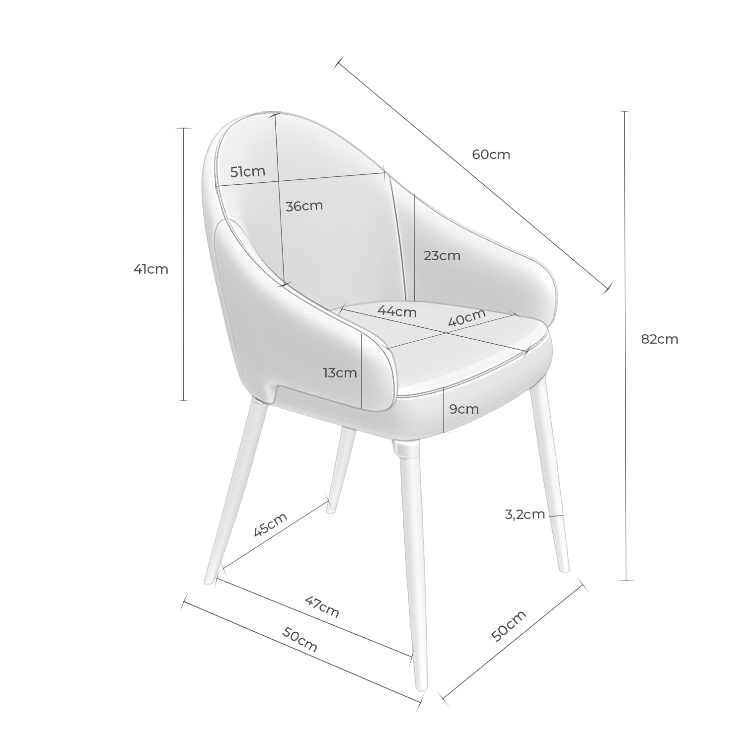 Beige Mira chair/ black legs