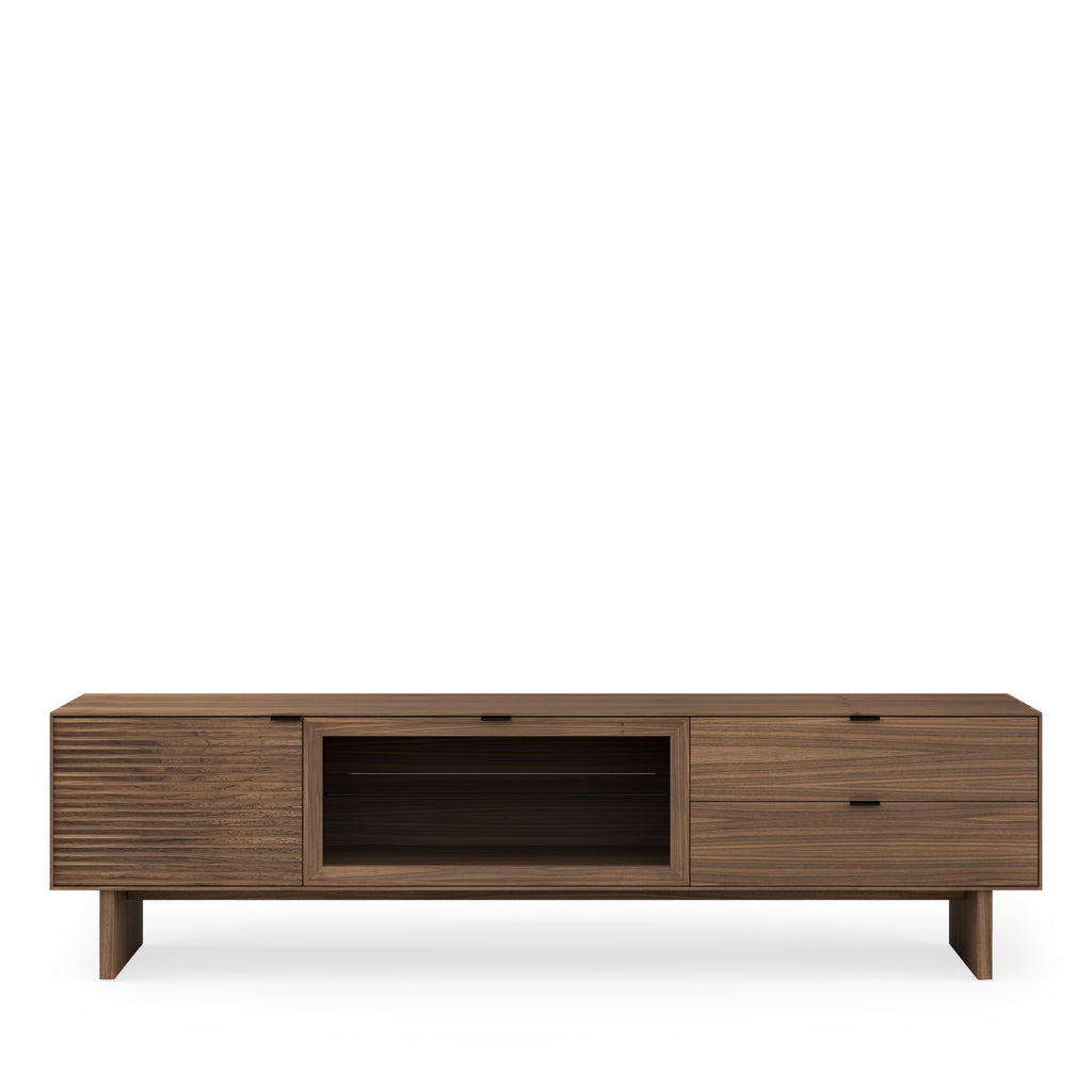 TV unit 200 doors (wood+glass)+Tulsa drawers walnut wood legs