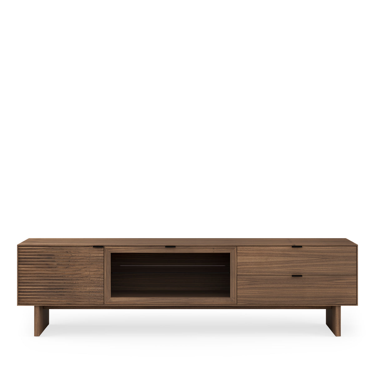 TV unit 200 doors (wood+glass)+Tulsa drawers walnut wood legs