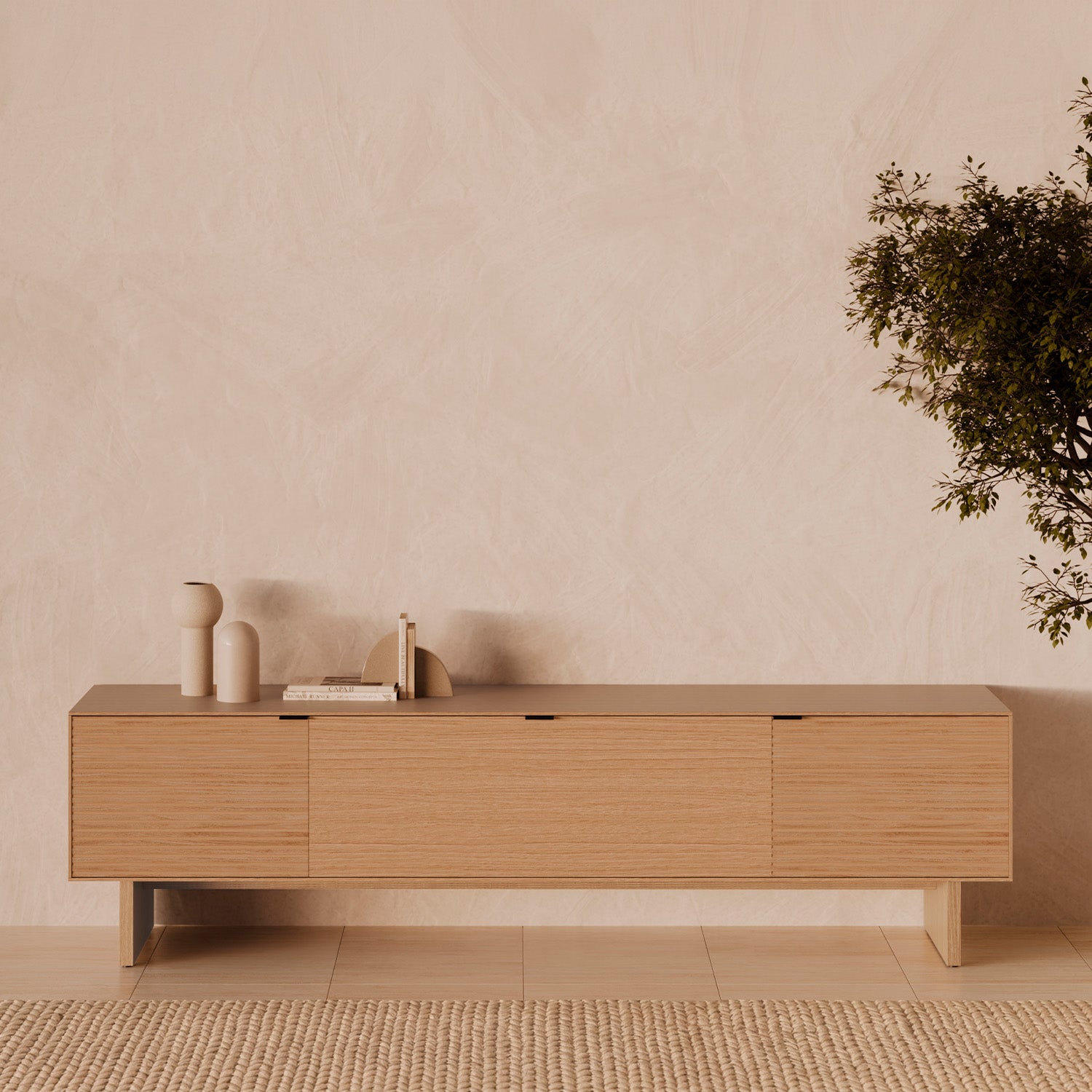 TV cabinet 200 doors Tulsa oak wood legs