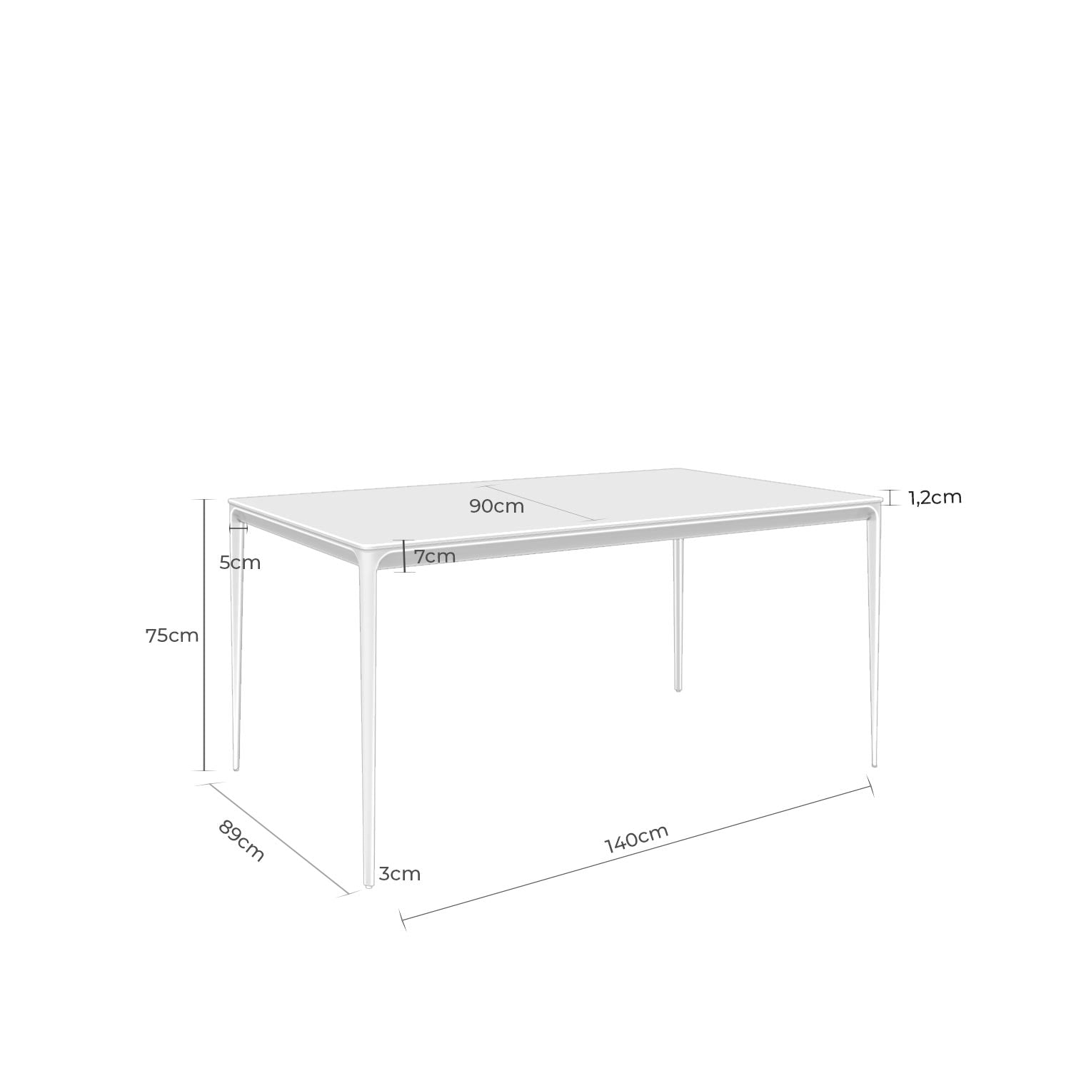 Mesa Arya 140 Retangular Sahara / Preta
