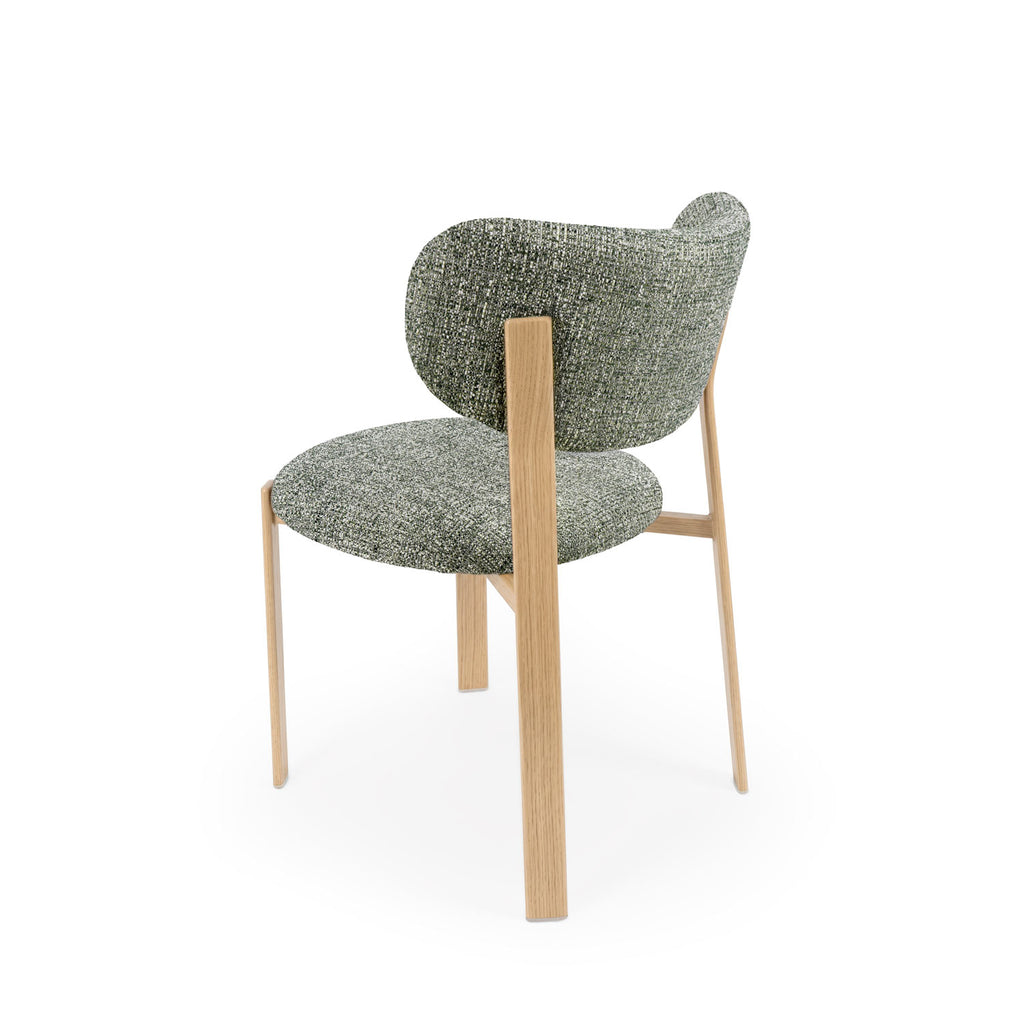 Green rumi chair/oak legs