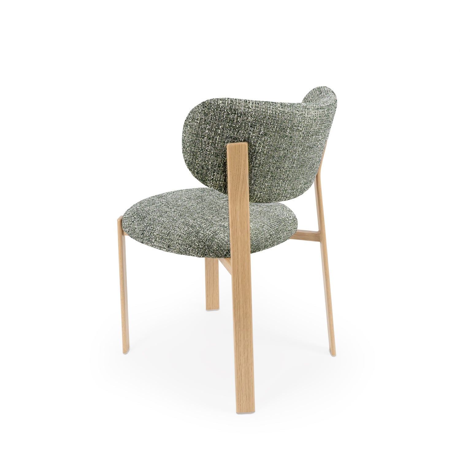 Green rumi chair/oak legs