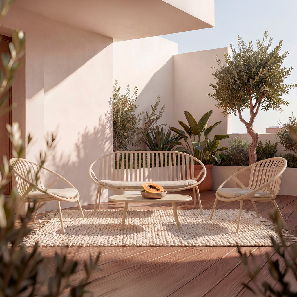 Set Ibiza sofa+armchairs+coffee table beige