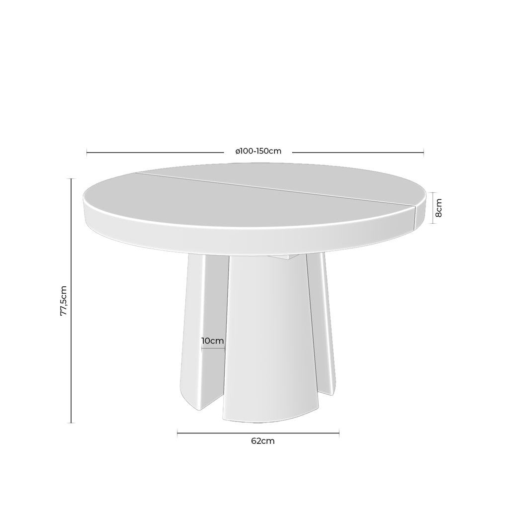 Mesa Marcella 100 Redonda Extensívelcarvalho