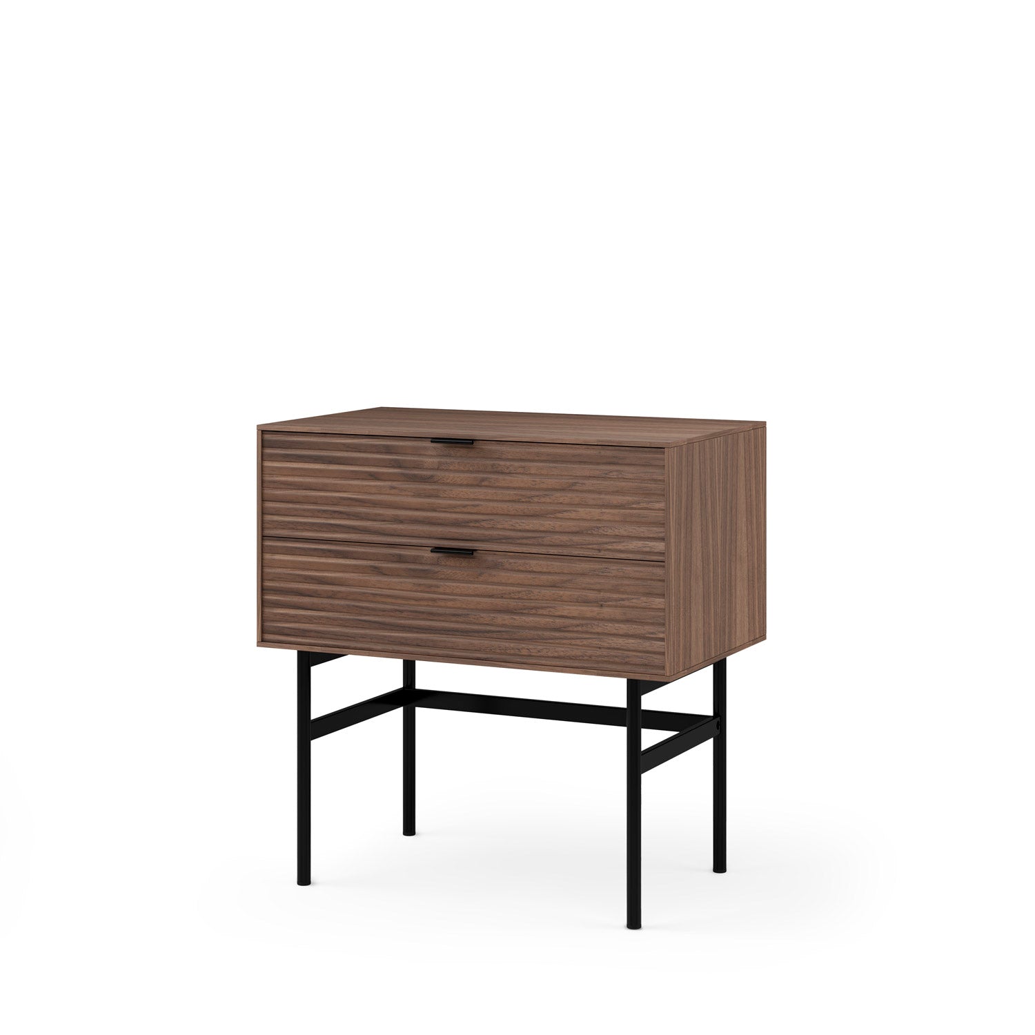 Mesa de Cabeceira60 cm Tulsa Nogueira Pernas de Metal