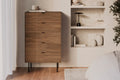 Chest of 5 drawers Tulsa walnut metal legs