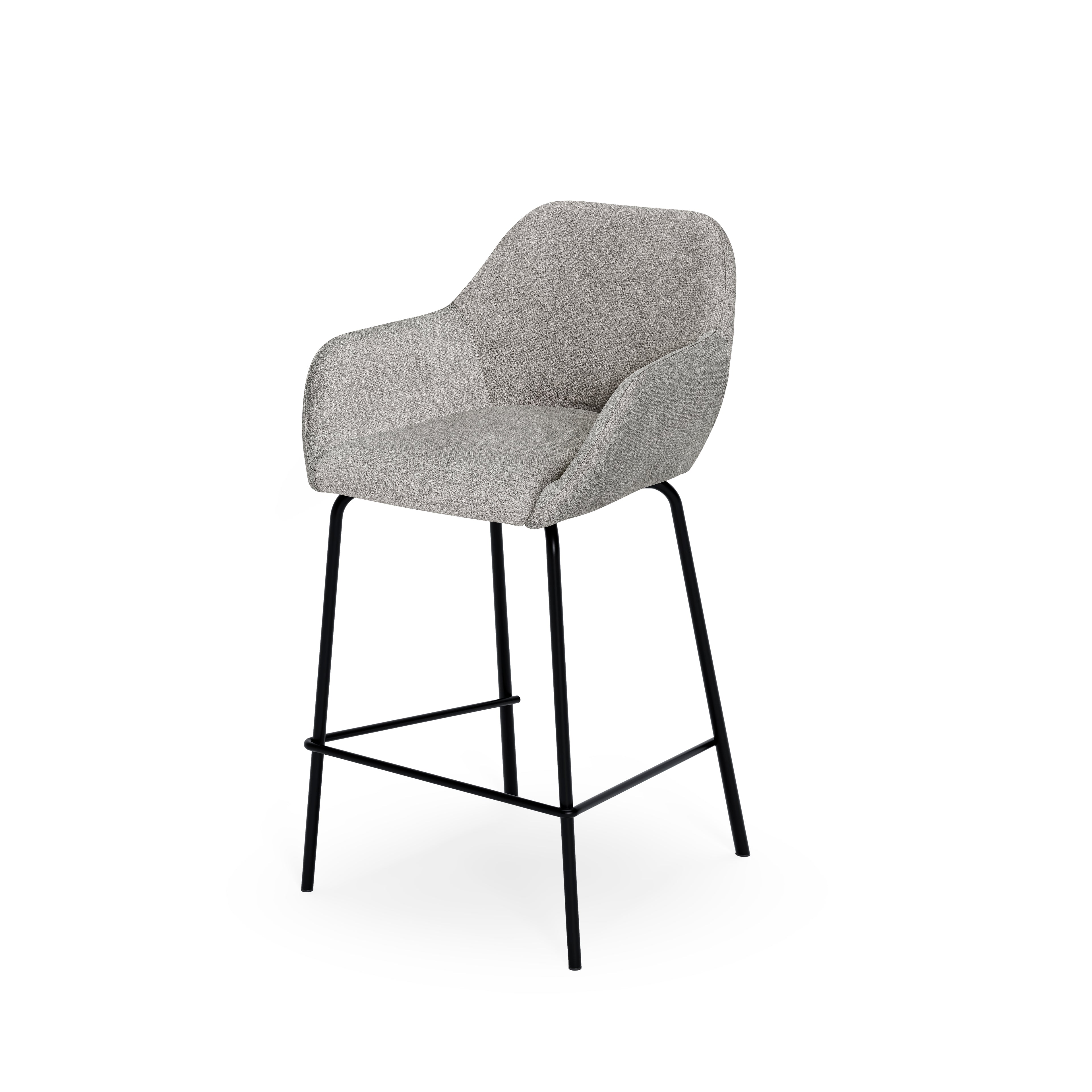 Light gray Jacob stool with black legs
