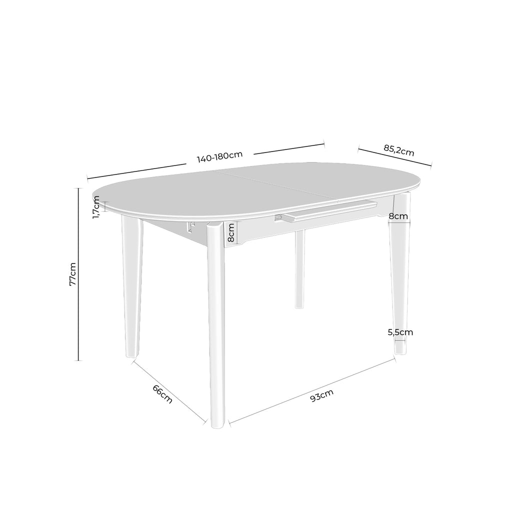 Mesa Velma 140 Extensíveltravertino / Carvalho