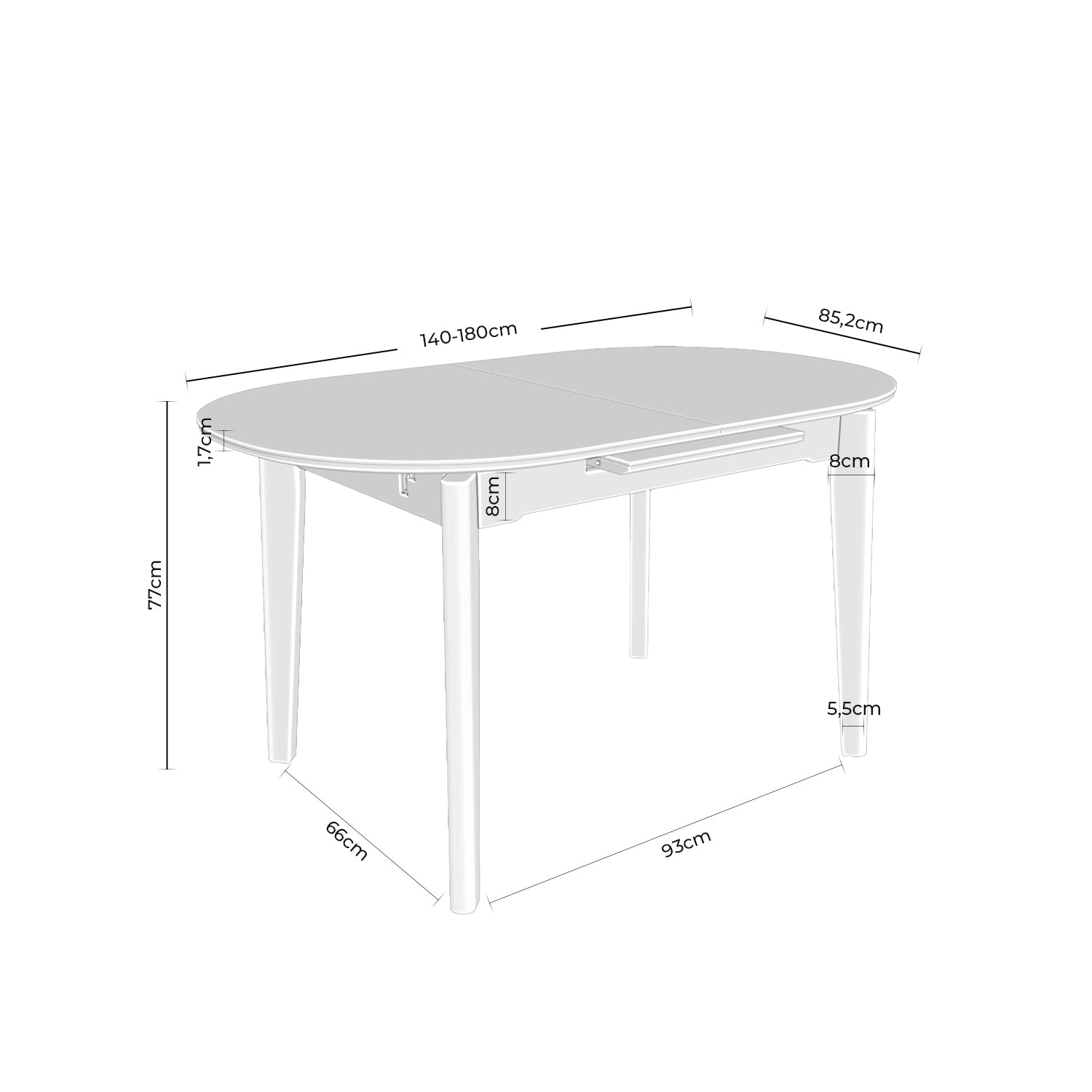 Mesa Velma 140 Extensíveltravertino / Carvalho