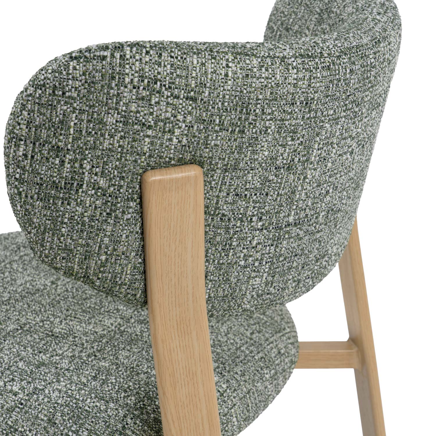 Green rumi chair/oak legs