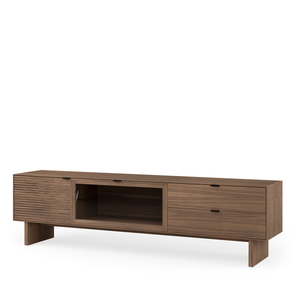 TV unit 200 doors (wood+glass)+Tulsa drawers walnut wood legs