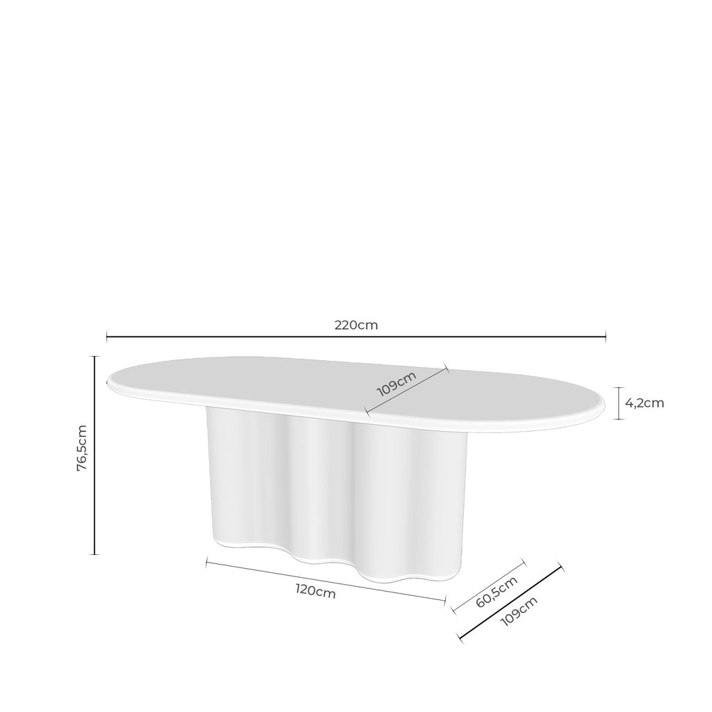 Lorraine 220 travertine marble table