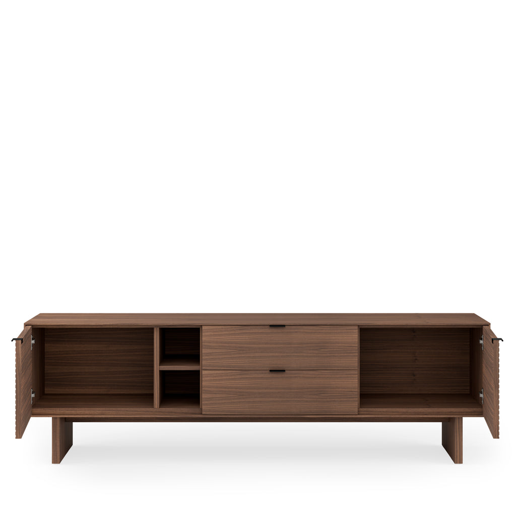 TV cabinet 180 Tulsa walnut wood legs