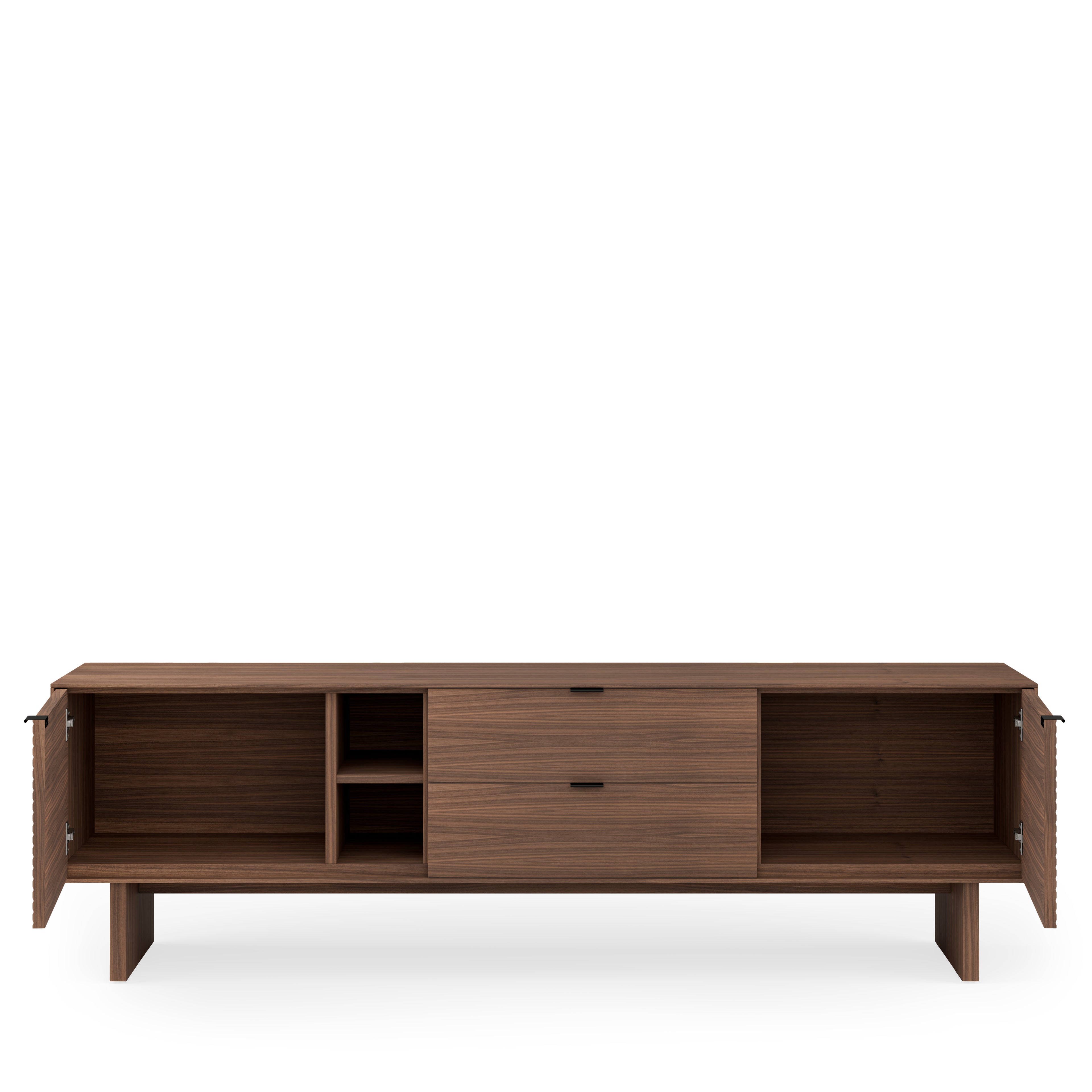 TV cabinet 180 Tulsa walnut wood legs