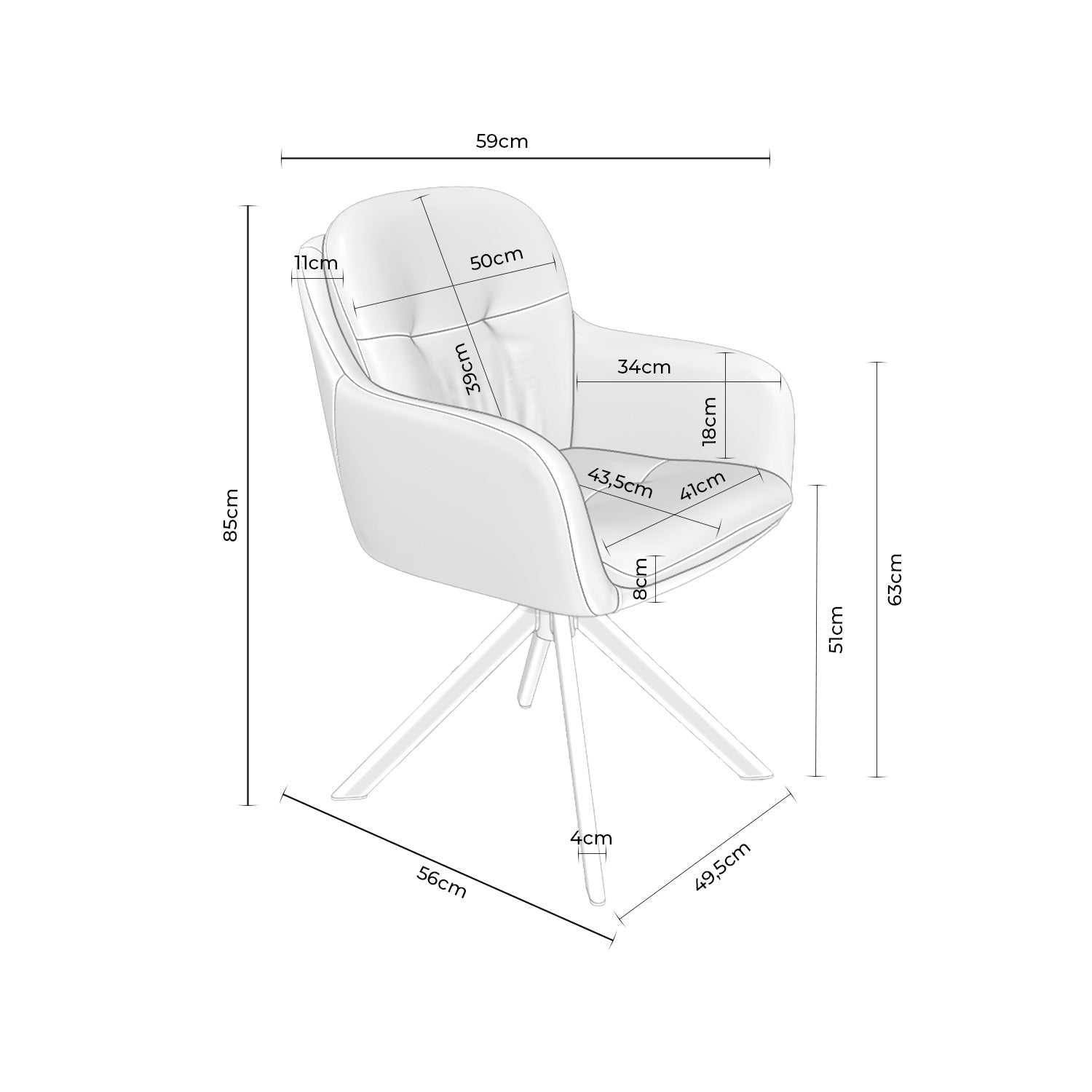Silvi chair beige/beige legs