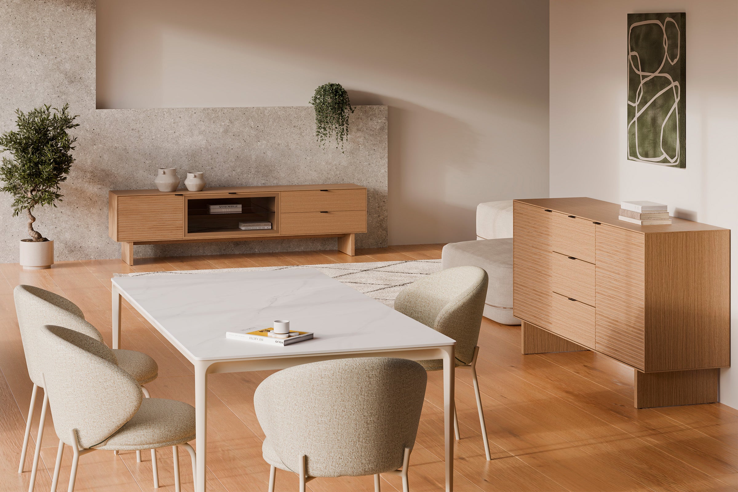 Tulsa 200 Oak TV Unit with Wooden Legs
