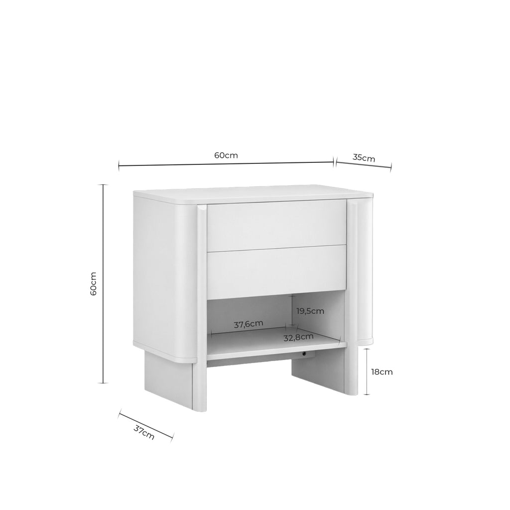 Mesa Lateral Sidney 1 Gaveta e Furo 60 cm