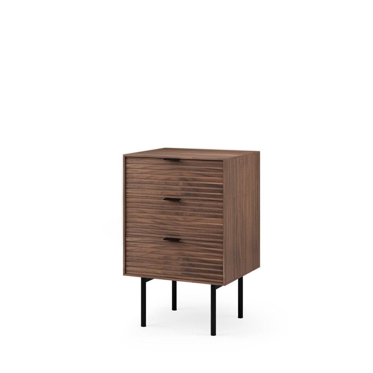 Tulsa bedside table 40 cm walnut metal legs