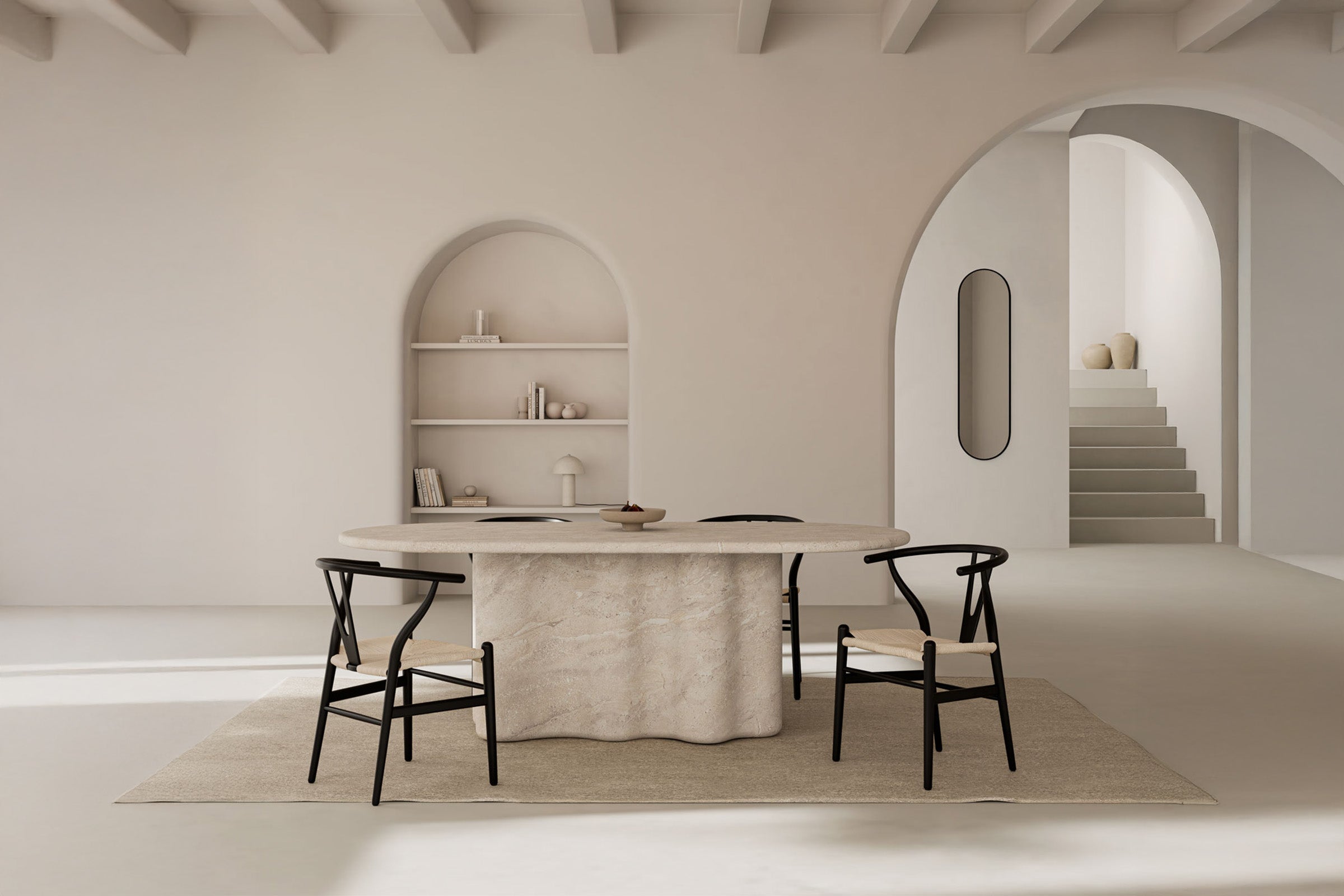 Mesa Lorraine 220 Mármore Travertino