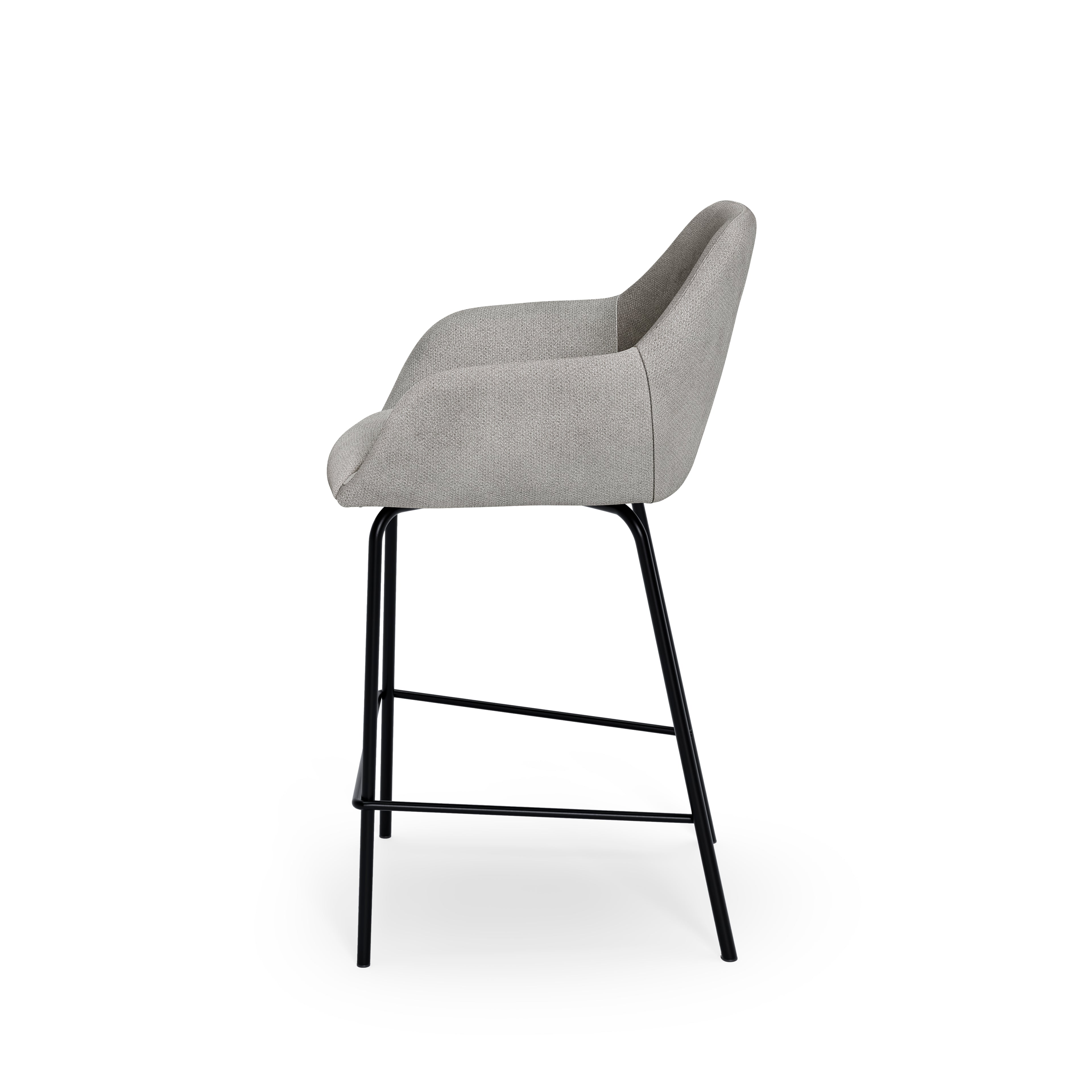 Light gray Jacob stool with black legs