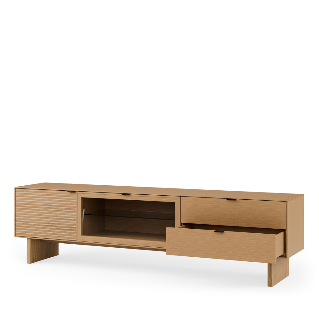 Tulsa 200 Oak TV Unit with Wooden Legs
