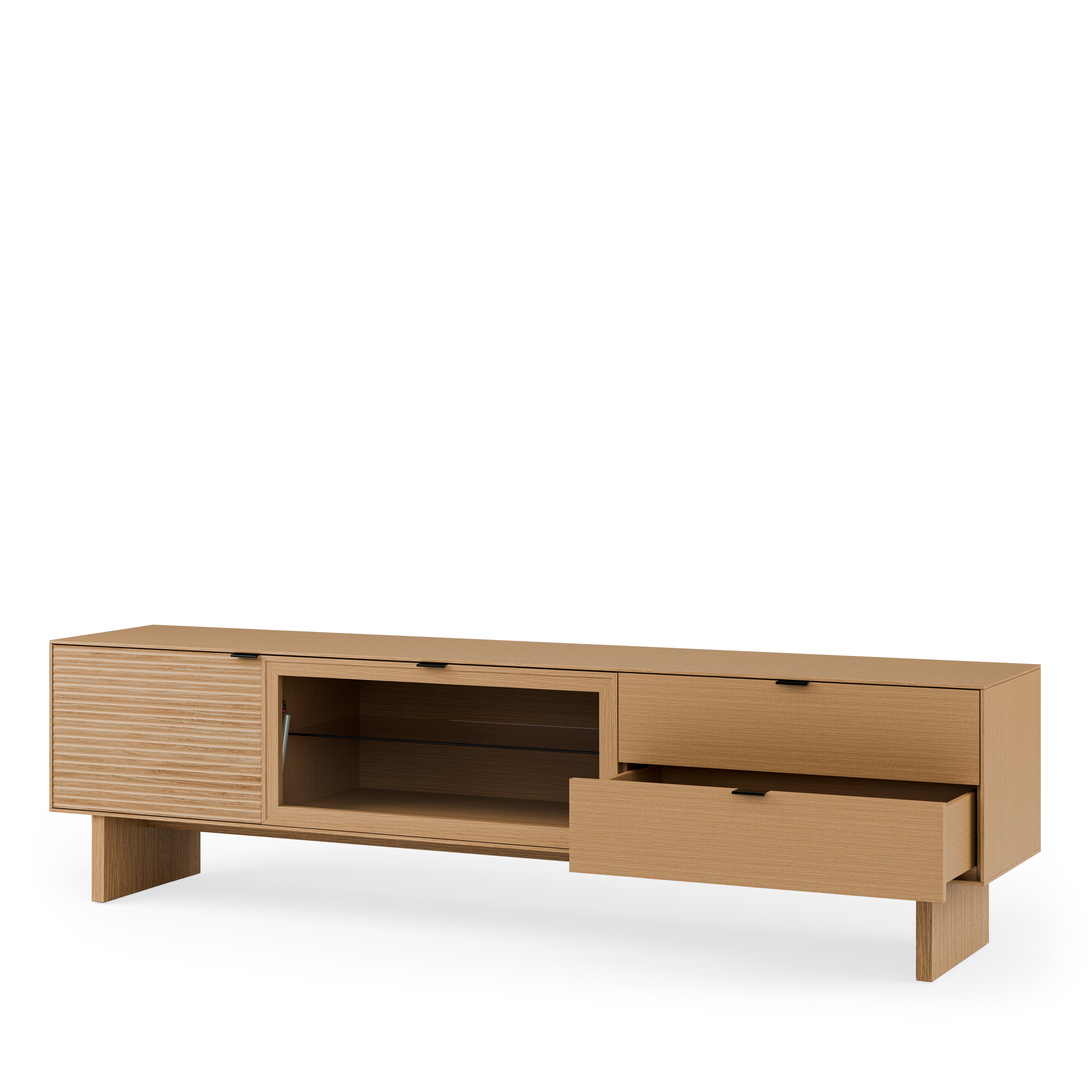 Tulsa 200 Oak TV Unit with Wooden Legs
