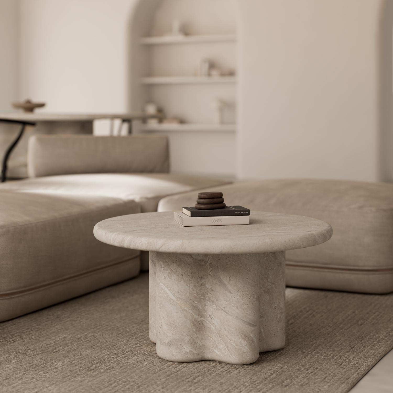 Mesa de Centro Luigi Mármore Travertino