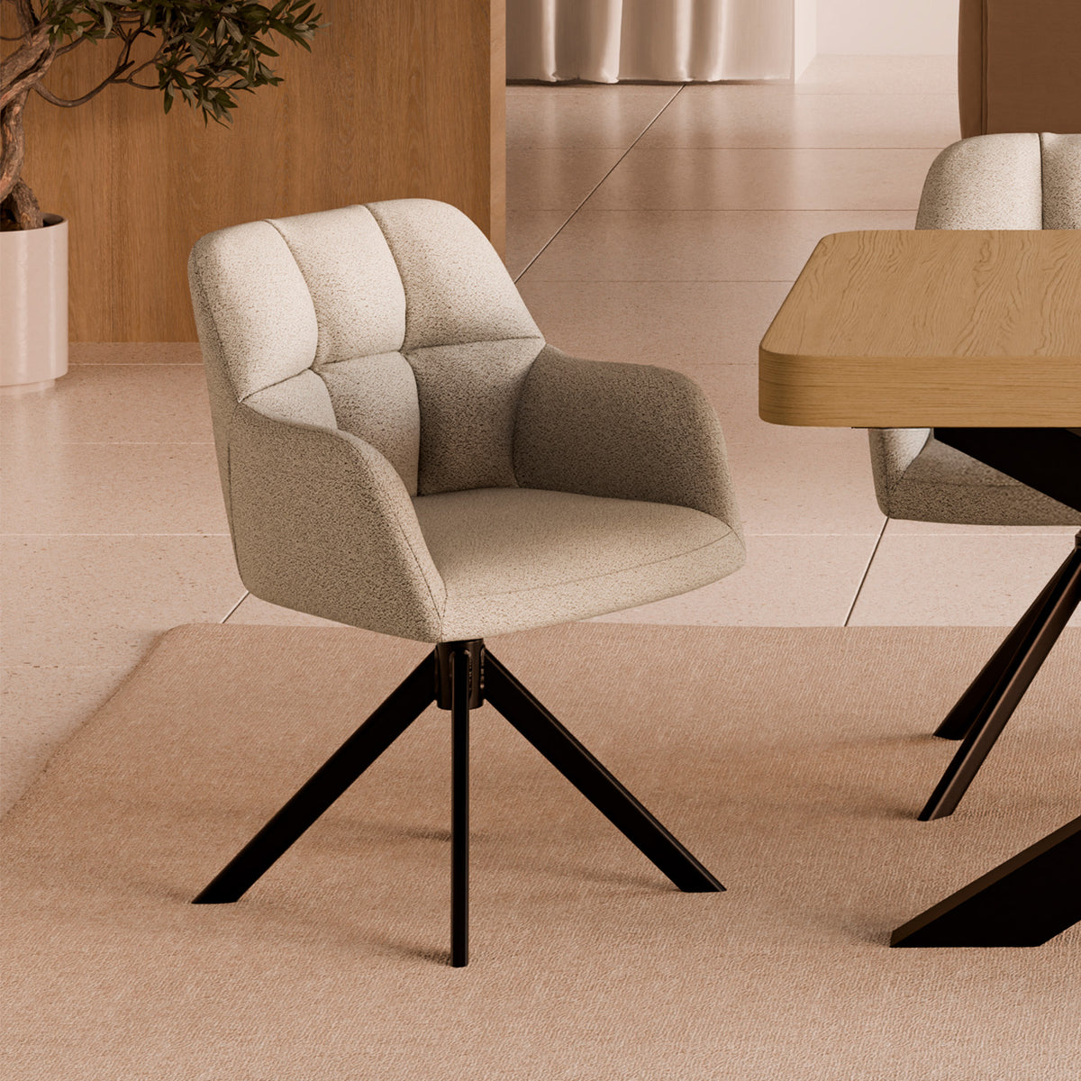 Taimi chair beige/black legs