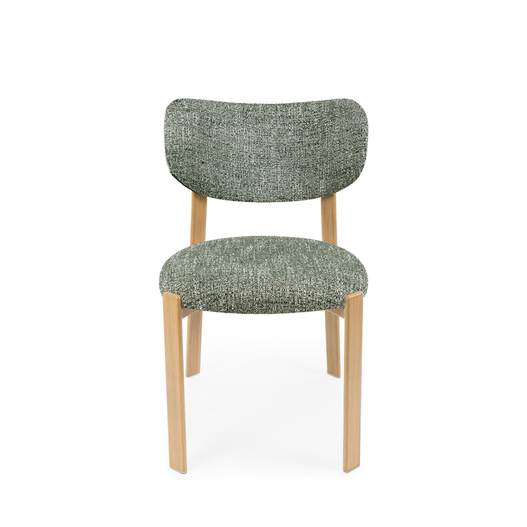 Green rumi chair/oak legs