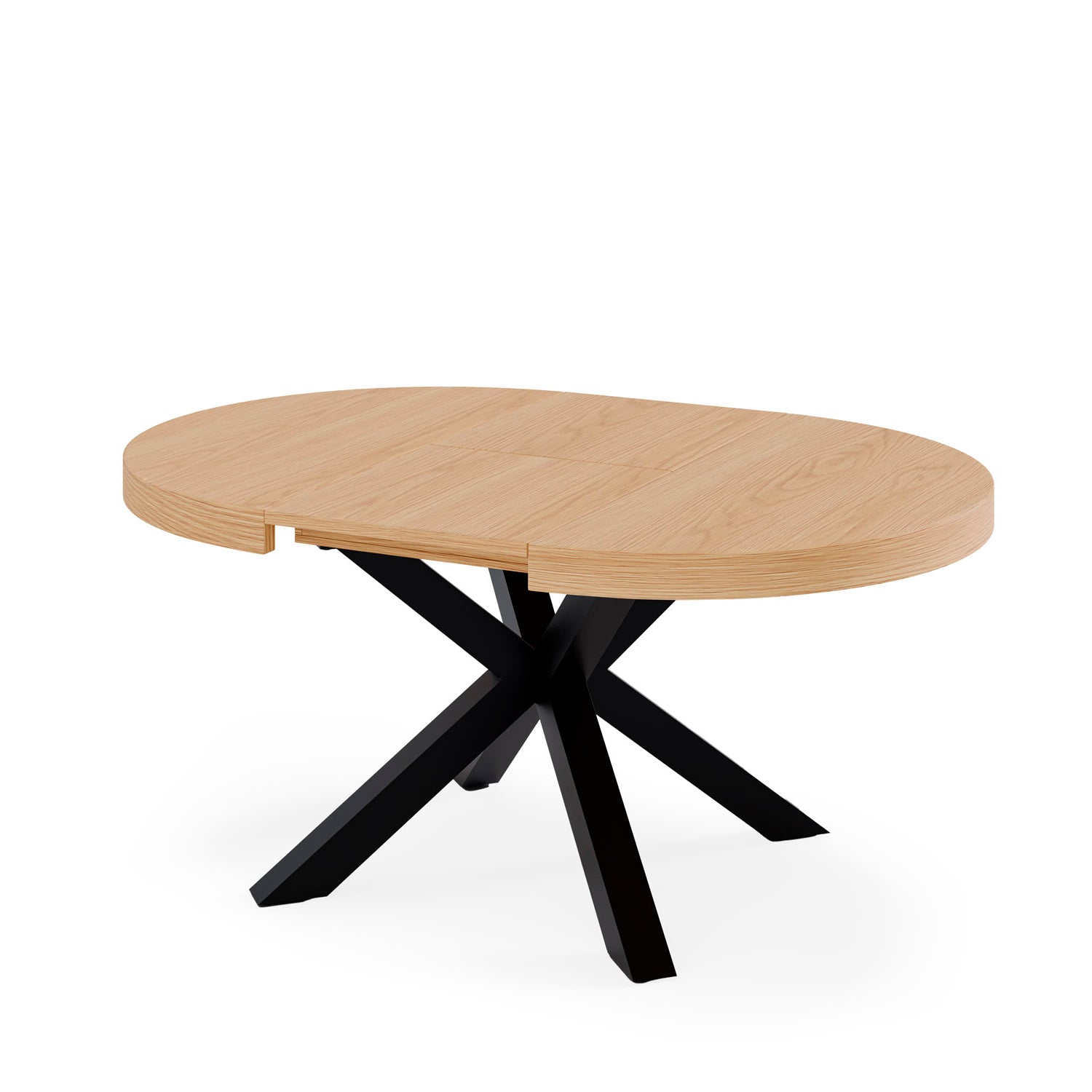 Mesa Mildred 100 Redonda Extensível Carvalho / Preto