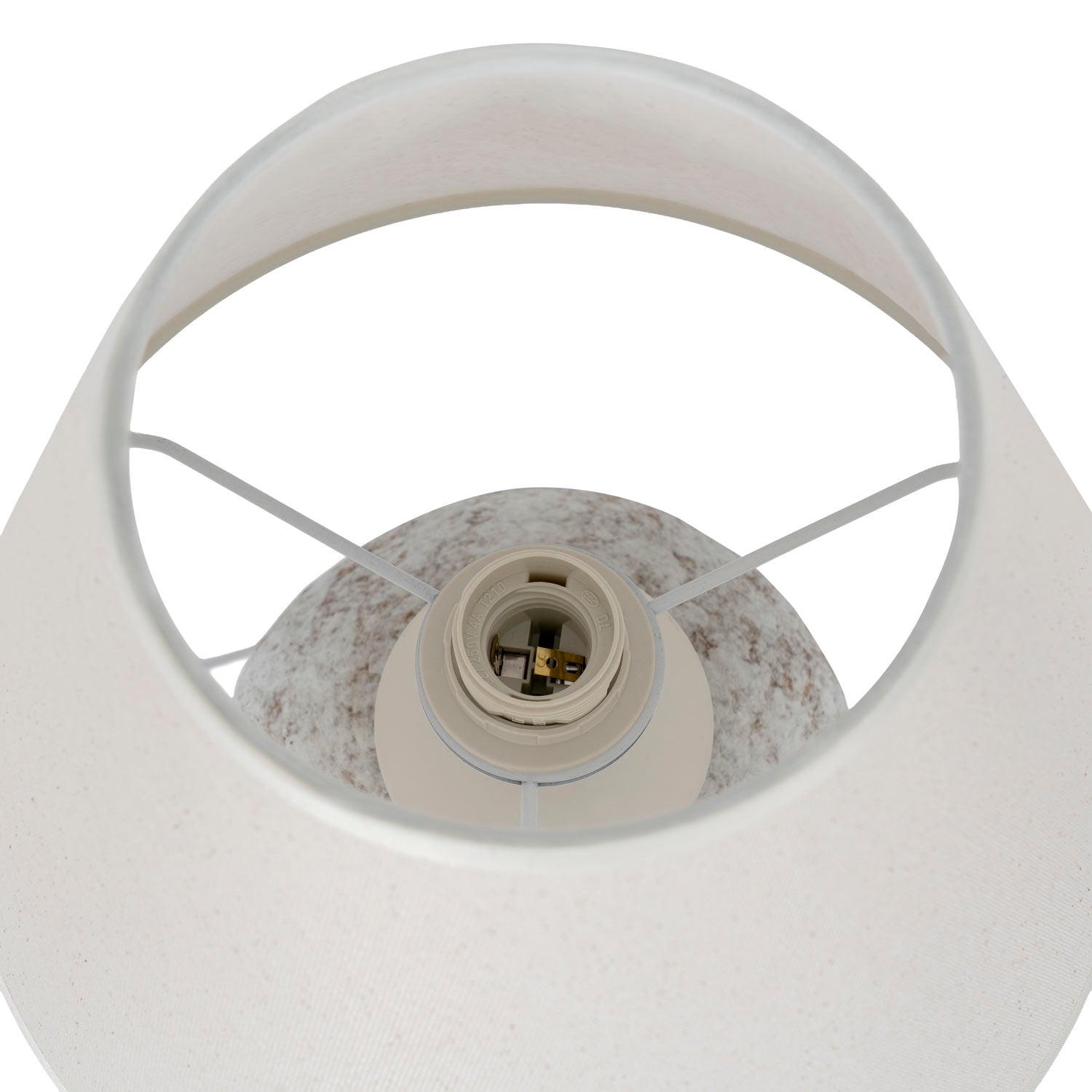 Beige table lamp with visor