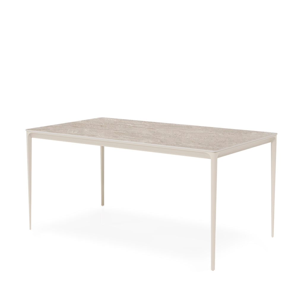 Mesa Arya 140 Retangular Travertino / Bege