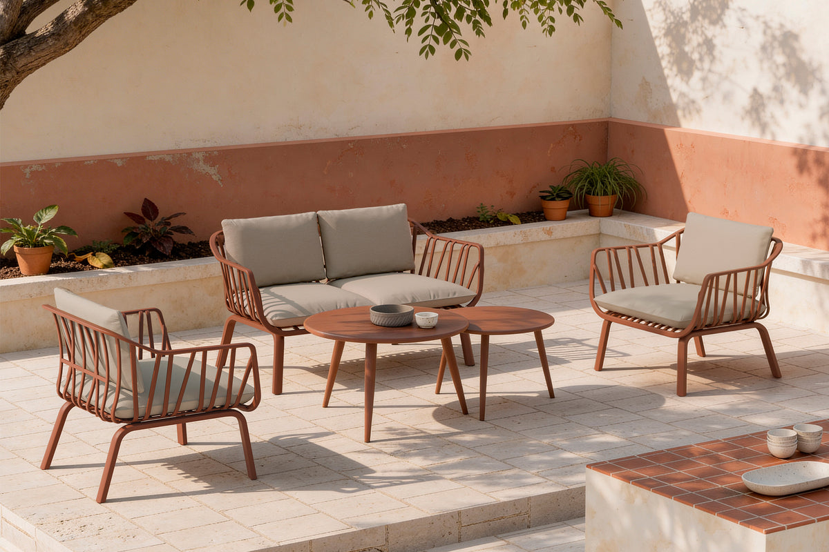 Mikonos terracotta set.