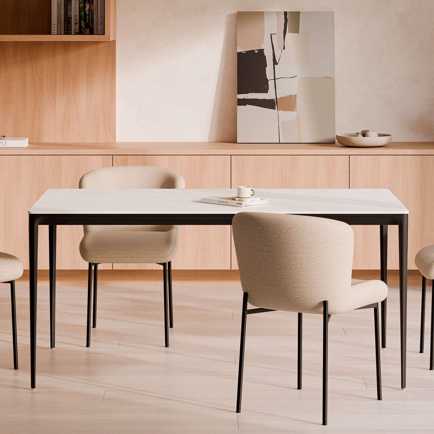 Mesa Arya 140 Retangular Creta / Preta