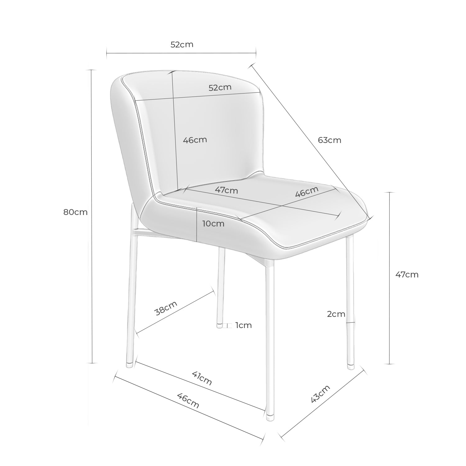 Zoey chair grey/black legs
