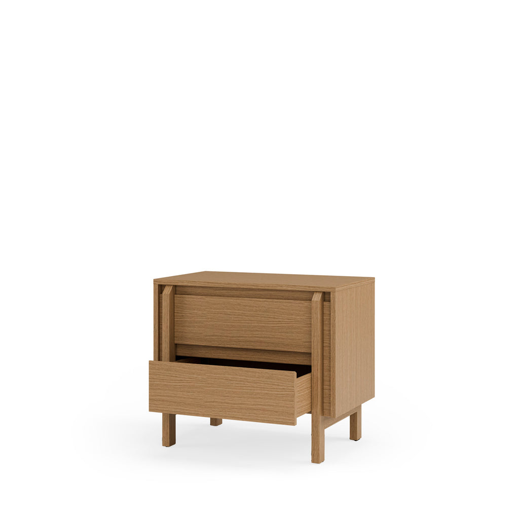 Low table with 2 drawers, 60 Pacific oak