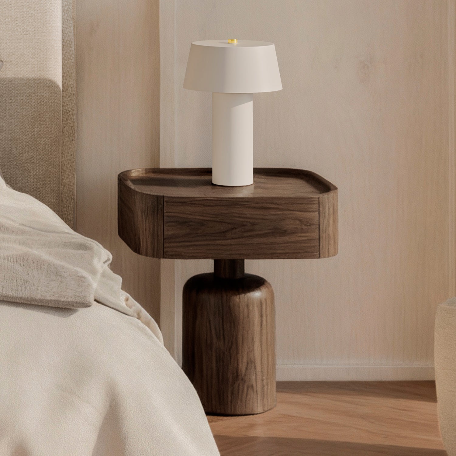 Benja walnut bedside table