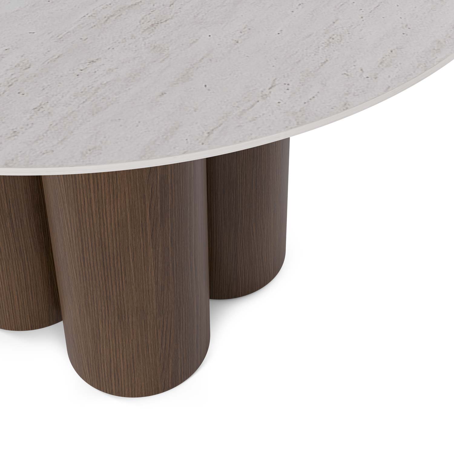 Mesa Fixa Tracy 120 em Travertino / Nogueira