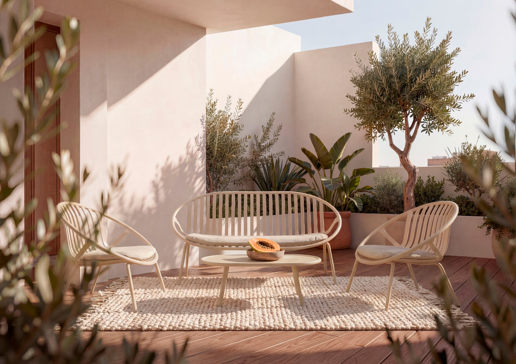 Set Ibiza sofa+armchairs+coffee table beige